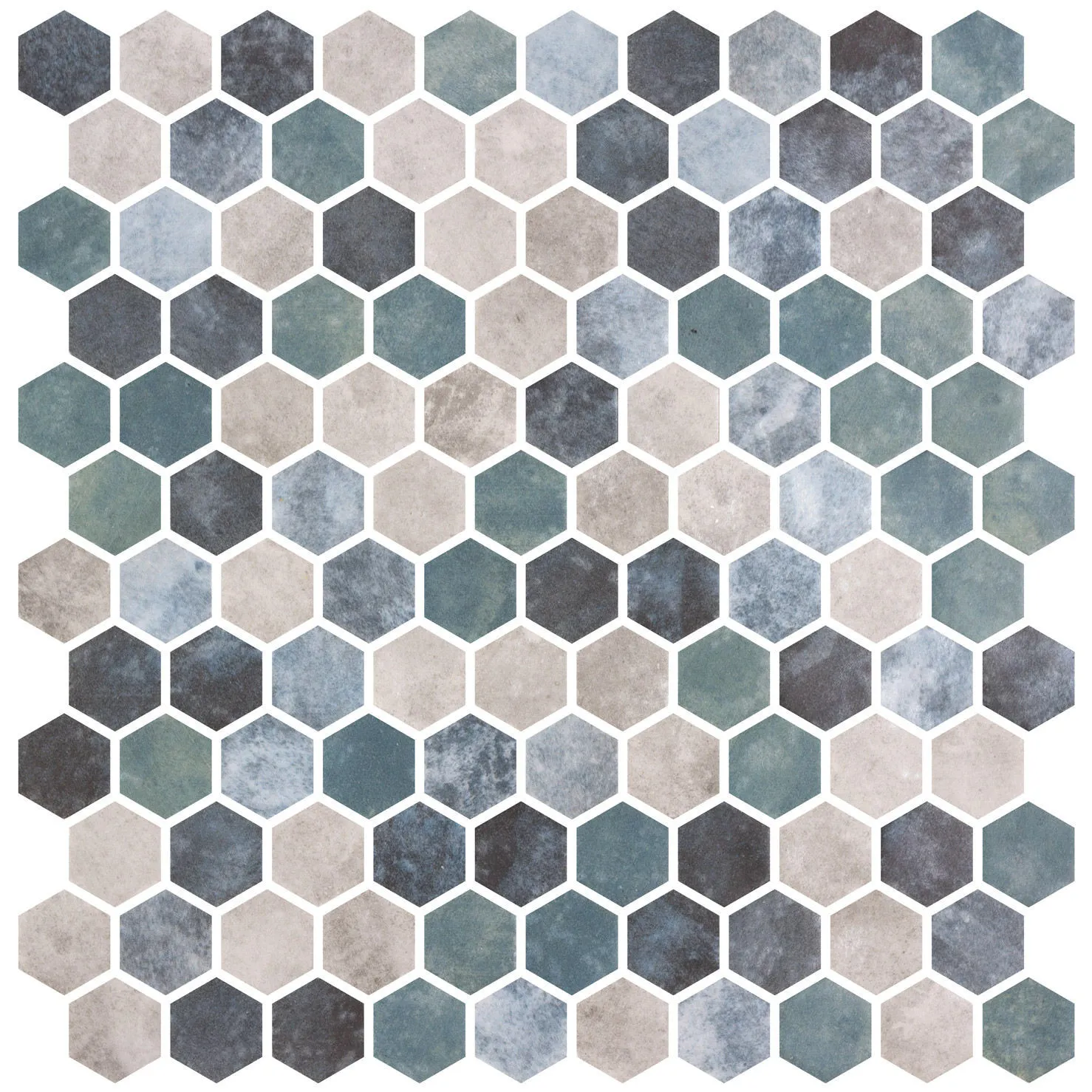 Hex Ecostone Matte Frisia Silver 12" x 12"