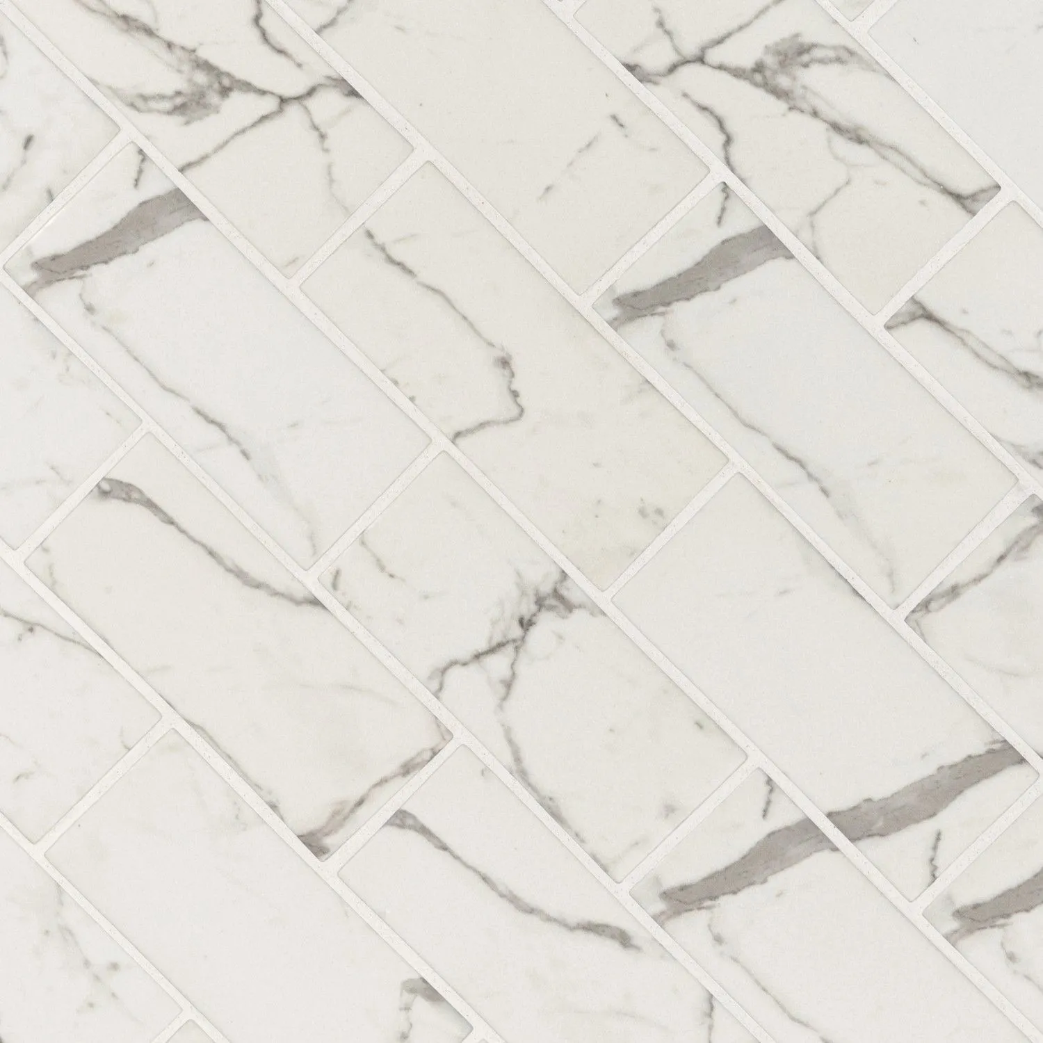 Statuario Celano White-Cool Glossy 11-1/2" x 11-1/2" SMOT-GLS-STACEL36 MSI Surfaces Rectangle Mosaic Tiles