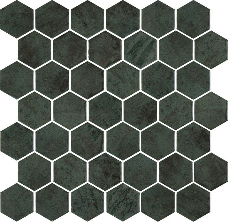 backsplash mosaic tiles Zelik Green Glossy 12" x 12" ZEGREHEX Centura Hexagon Mosaic Tiles | Floors & Baths Pro's