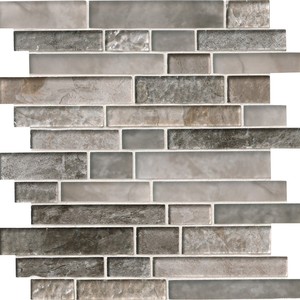 backsplash mosaic tiles Savoy Interlocking Brown Glossy 11-1/2" x 13" SMOT-GLSIL-SAVOY8MM MSI Surfaces Rectangle Mosaic Tiles | Floors & Baths Pro's