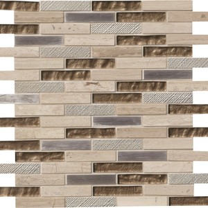 backsplash mosaic tiles Diamante Brick Brown Multi Finish 12" x 12" SMOT-SGLSMT-DIA8MM MSI Surfaces Rectangle Mosaic Tiles | Floors & Baths Pro's