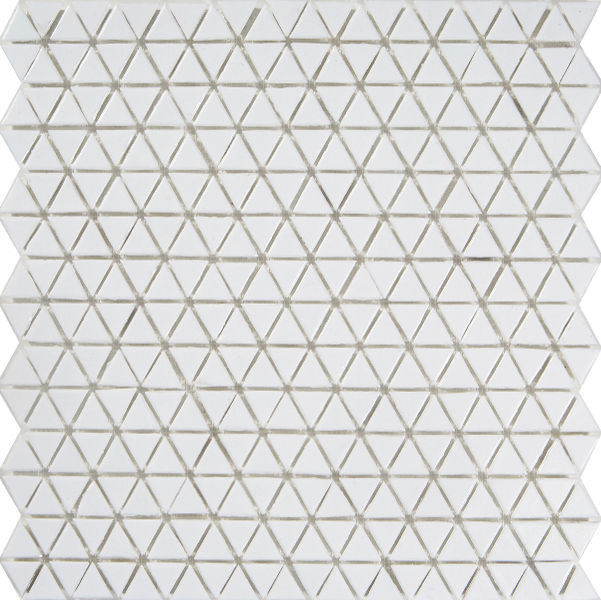 Symphony Trigonal Snow Glossy 12" x 12" SYTRSNOW Centura Square Mosaic Tiles | Floors & Baths Pro's