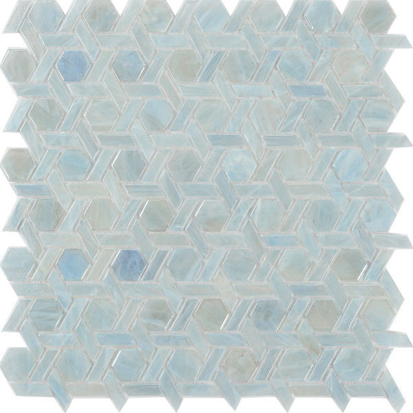 Symphony Bloom Water Glossy 12" x 12" SYBLWATER Centura Square Mosaic Tiles | Floors & Baths Pro's