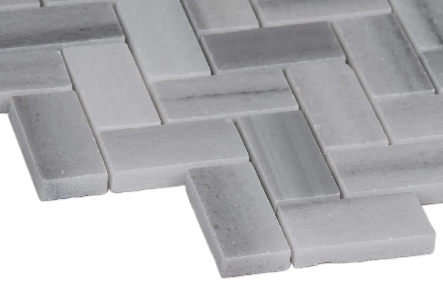 Bergamo Herringbone Gray-Light Polished 11-1/2" x 11-1/2" SMOT-BERGAMO-HB10MM MSI Surfaces Rectangle Mosaic Tiles