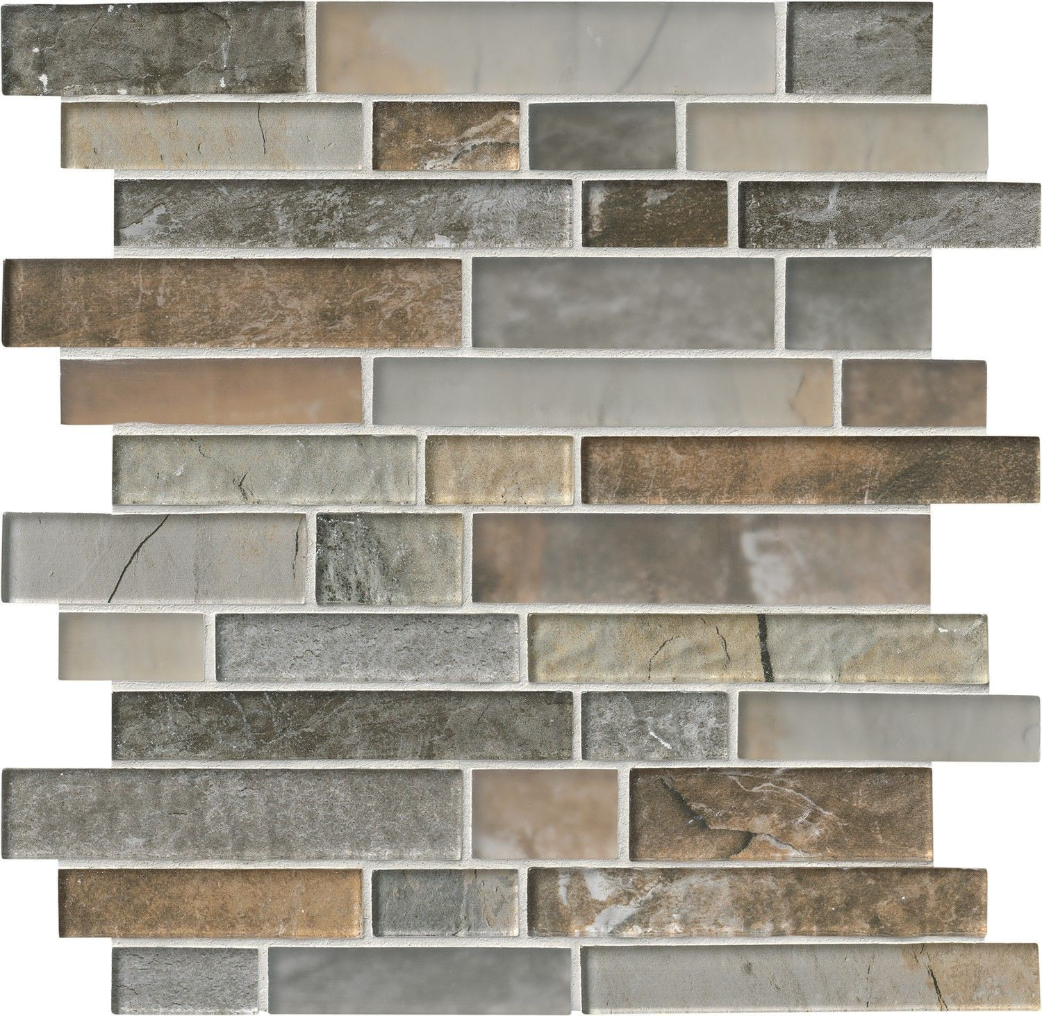 backsplash mosaic tiles Taos Multicolor Glossy 11-1/2" x 13" SMOT-GLSIL-TAOS8MM MSI Surfaces Rectangle Mosaic Tiles | Floors & Baths Pro's