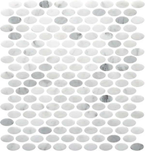 Oval Bianco Carrara Polished 12" x 12" (9.80 sqft/box)