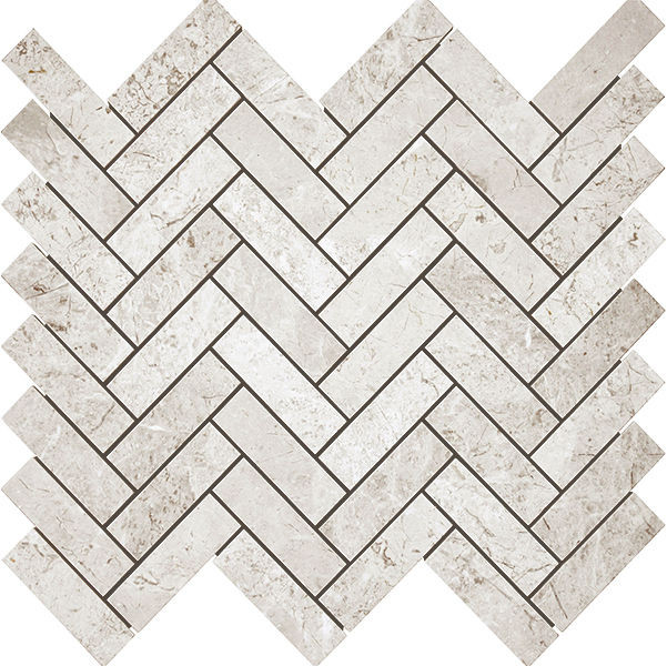 backsplash mosaic tiles Terra Marble Thundra Grey Herringbone Polished 12" x 12" TUGRHE Centura Rectangle Mosaic Tiles | Floors & Baths Pro's