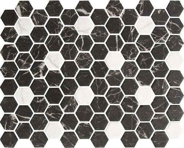 backsplash mosaic tiles Geo Pattern Hex Pattern 1 Matte 10" x 12" GE2003002 Centura Hexagon Mosaic Tiles | Floors & Baths Pro's