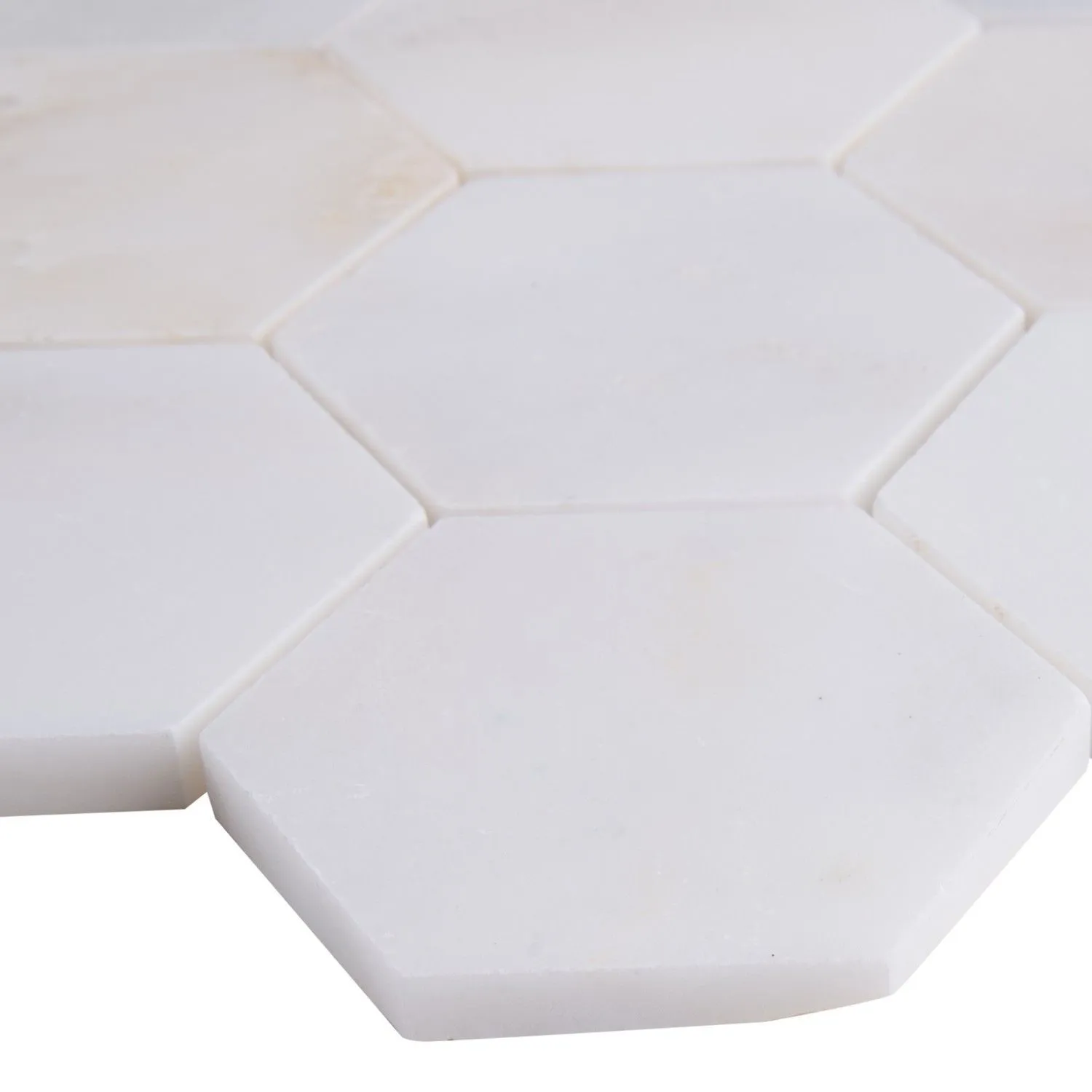 Hexagon Greecian White-Cool Polished 12" x 13" SMOT-GRE-3HEXP MSI Surfaces Hexagon Mosaic Tiles