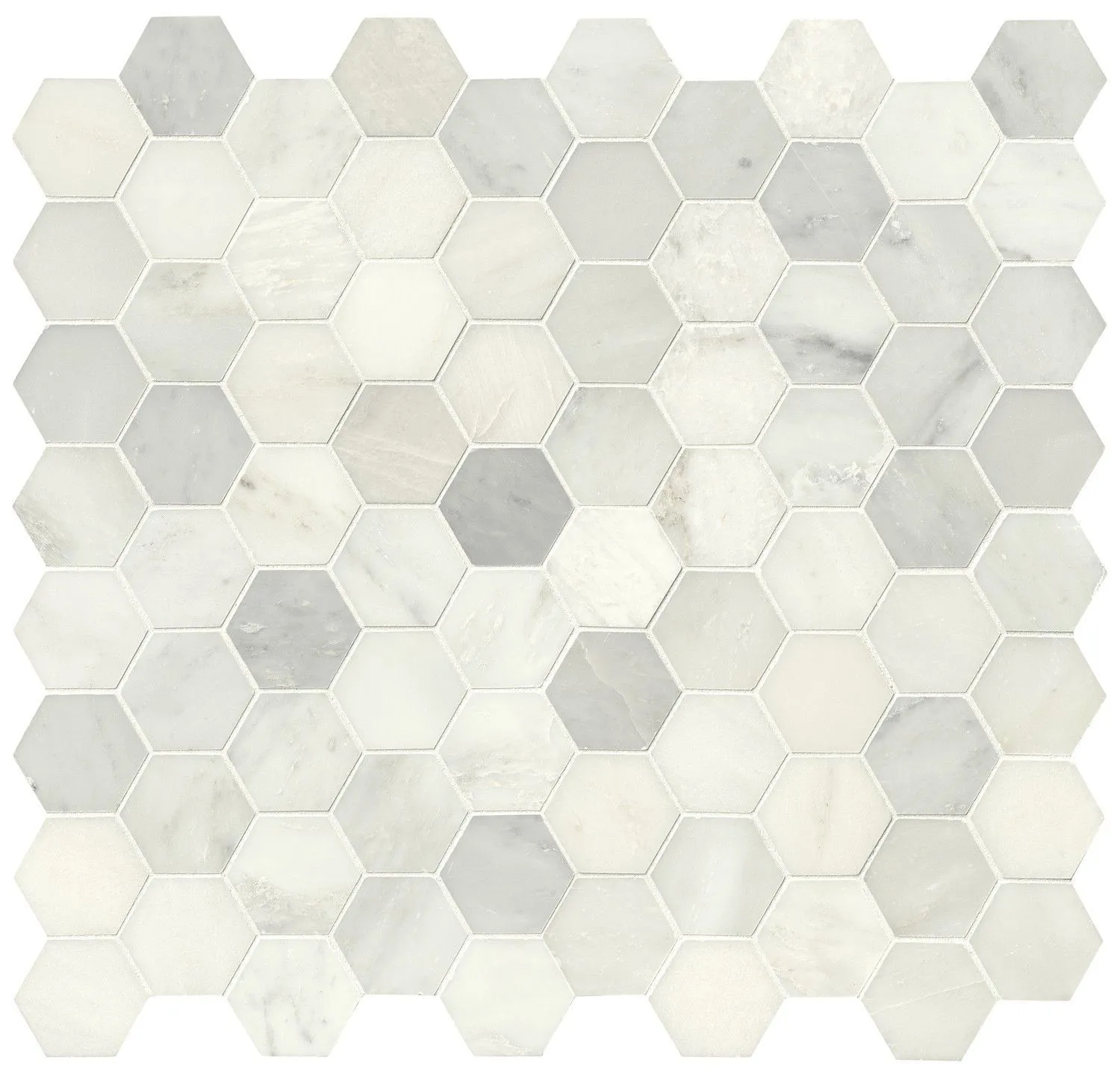 Hexagon Greecian White-Cool Polished 12" x 13" SMOT-GRE-3HEXP MSI Surfaces Hexagon Mosaic Tiles