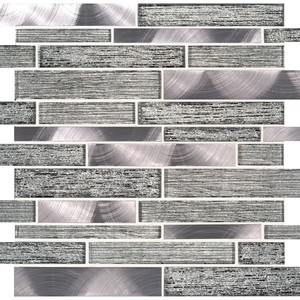 backsplash mosaic tiles Volcanic Luxe Gray-Light Multi Finish 11-1/2" x 11-1/2" SMOT-GLSMTIL-VOLLX8MM MSI Surfaces Rectangle Mosaic Tiles | Floors & Baths Pro's