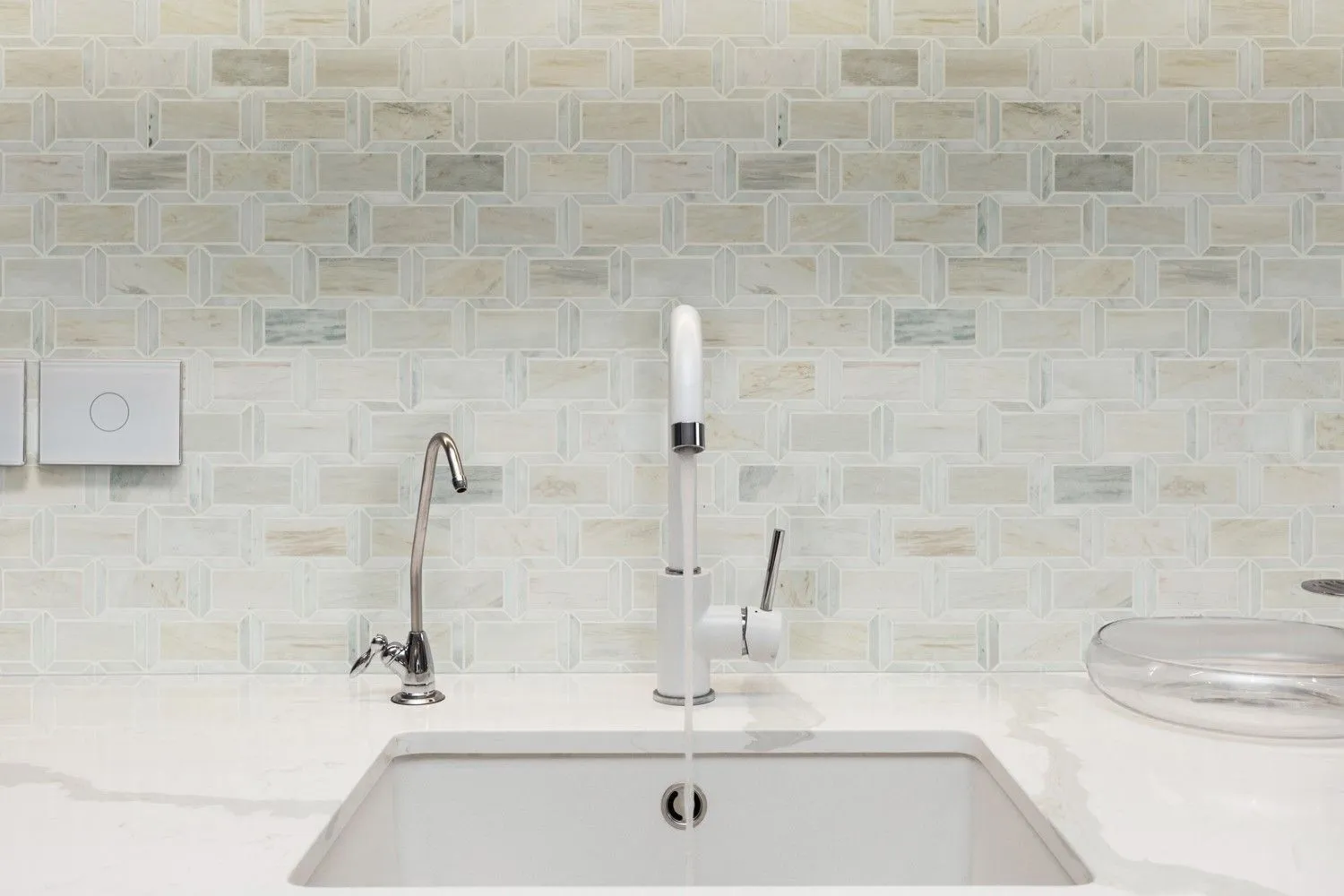 Angora Framework Subway Beige Polished 12" x 12" SMOT-ANGORA-FRM10MM MSI Surfaces Rectangle Mosaic Tiles