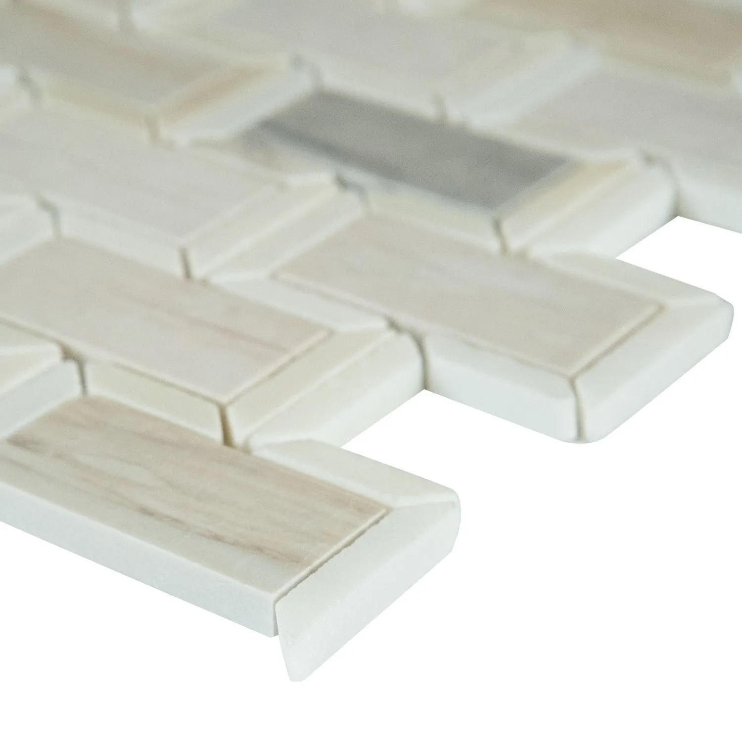 Angora Framework Subway Beige Polished 12" x 12" SMOT-ANGORA-FRM10MM MSI Surfaces Rectangle Mosaic Tiles