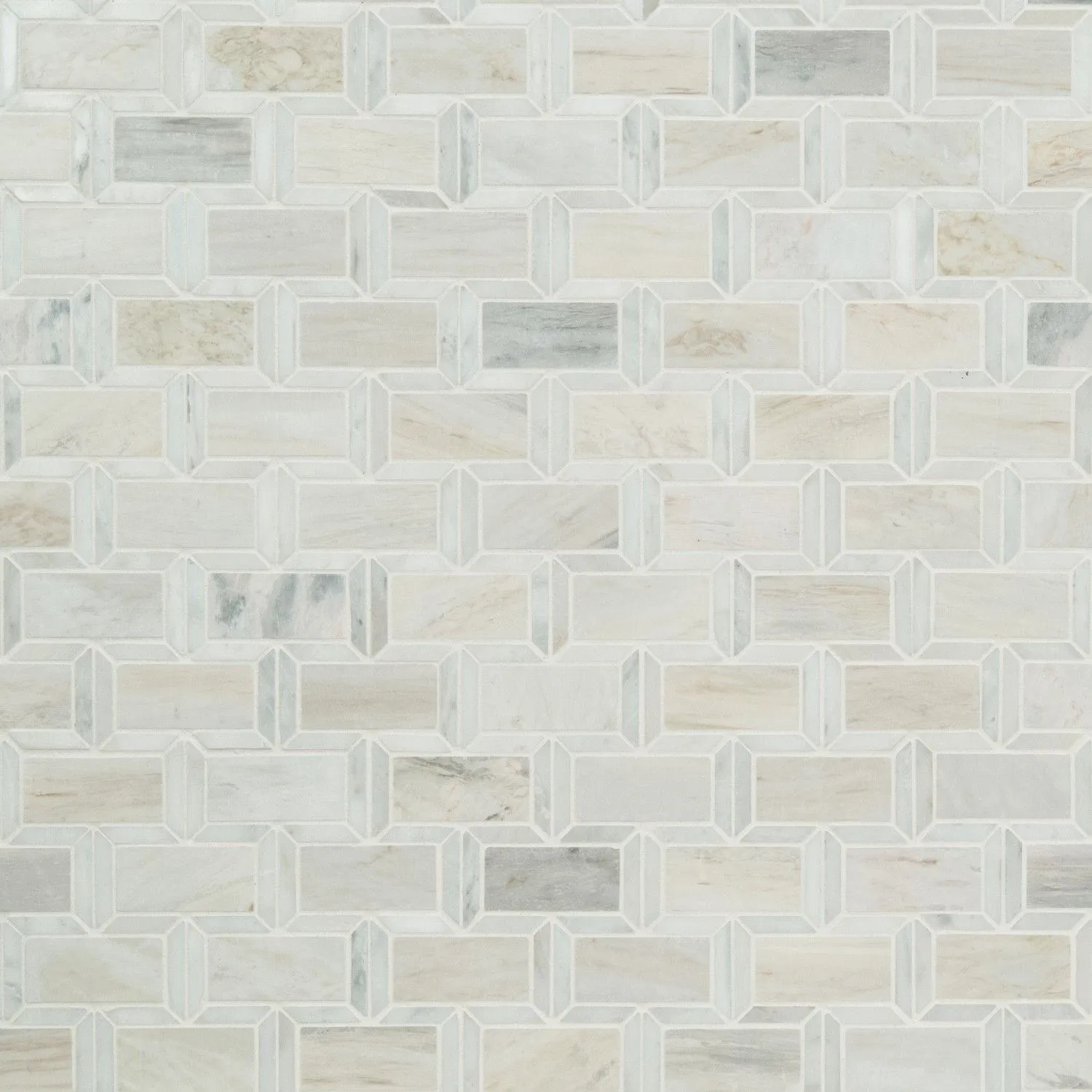 Angora Framework Subway Beige Polished 12" x 12" SMOT-ANGORA-FRM10MM MSI Surfaces Rectangle Mosaic Tiles