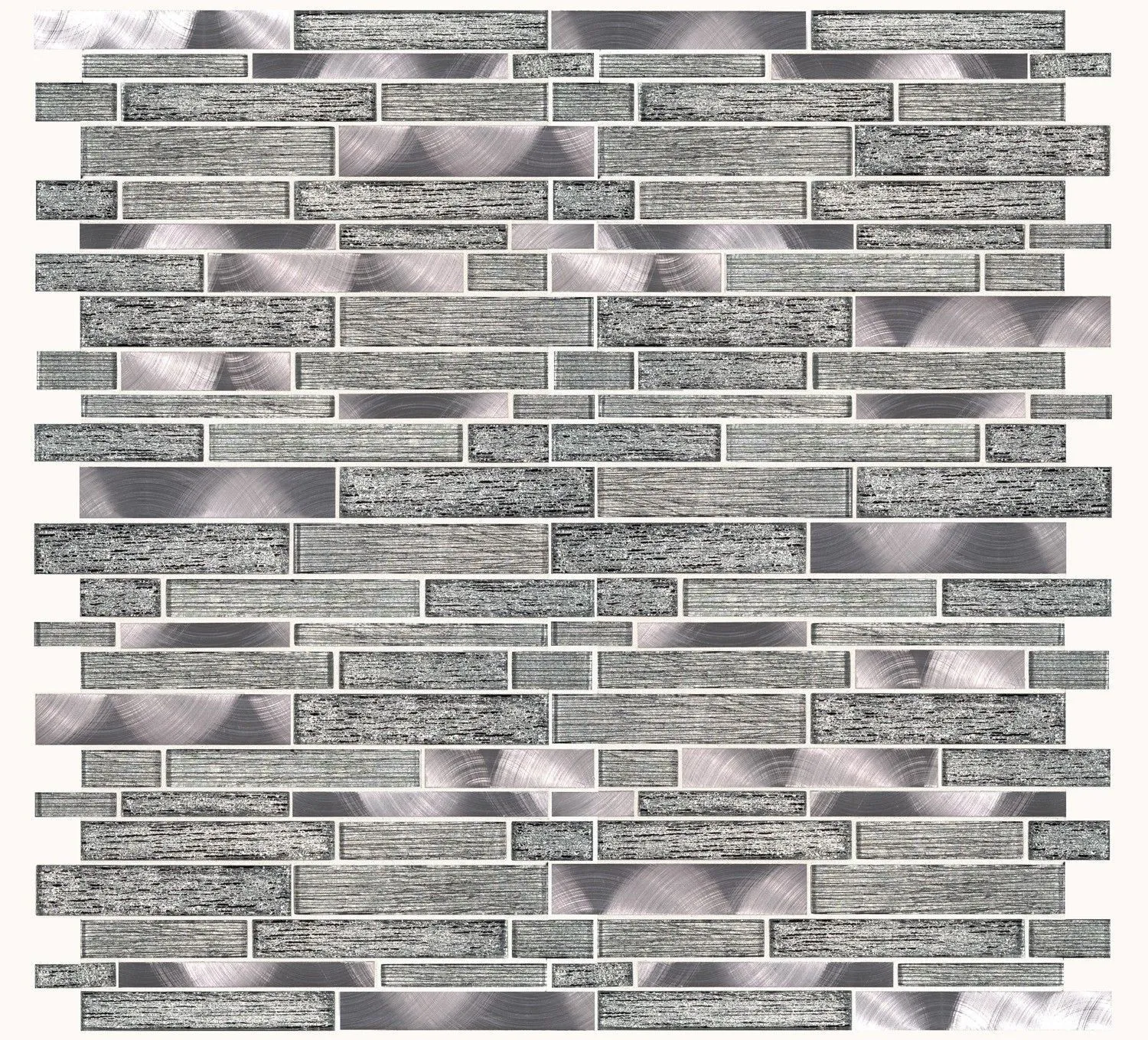 Volcanic Luxe Gray-Light Multi Finish 11-1/2" x 11-1/2" SMOT-GLSMTIL-VOLLX8MM MSI Surfaces Rectangle Mosaic Tiles