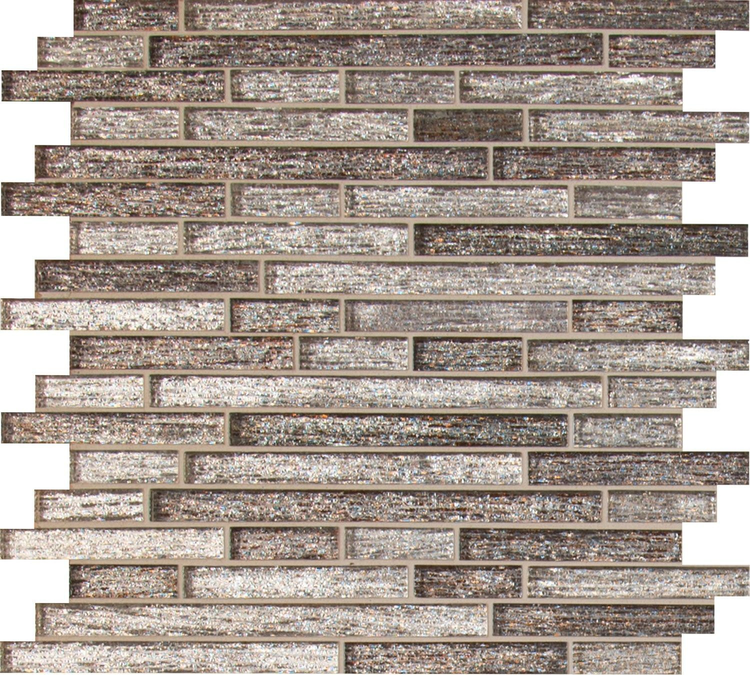 Luxe Interlocking Brown Glossy 12" x 12" SMOT-GLSIL-LUX8MM MSI Surfaces Rectangle Mosaic Tiles | Floors & Baths Pro's