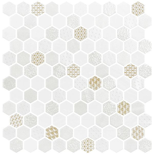 Boreal Hex Lynx 12" x 12" 2003869 Centura Hexagon Mosaic Tiles | Floors & Baths Pro's