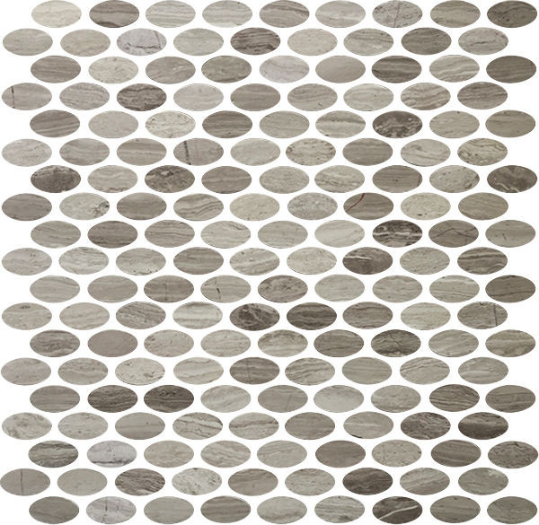 backsplash mosaic tiles Oval Driftwood Matte 12" x 12" OVALDW Centura Circle Mosaic Tiles | Floors & Baths Pro's