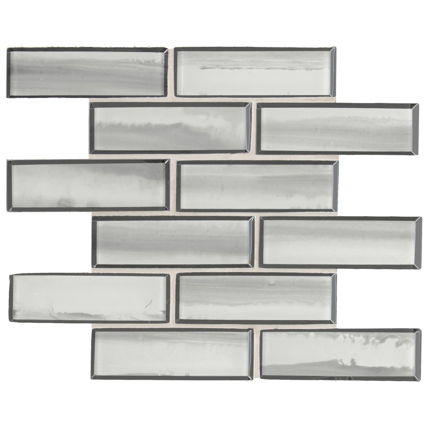 backsplash mosaic tiles Ombre Grigia Gray-Dark Glossy 11-1/2" x 11-1/2" SMOT-GLSST-OMBGRI8MM MSI Surfaces Rectangle Mosaic Tiles | Floors & Baths Pro's