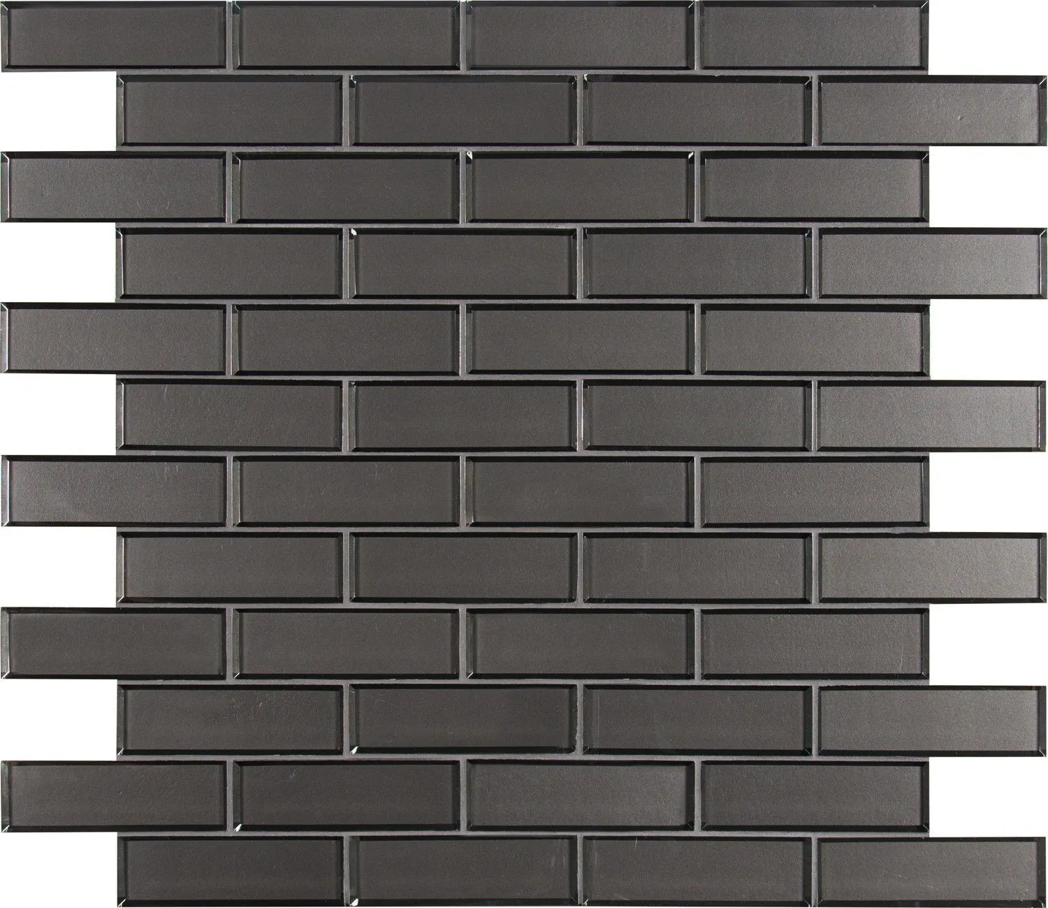 Metallic Gray-Dark Glossy 11-1/2" x 11-1/2" SMOT-GLSST-MEGRBE8MM MSI Surfaces Rectangle Mosaic Tiles