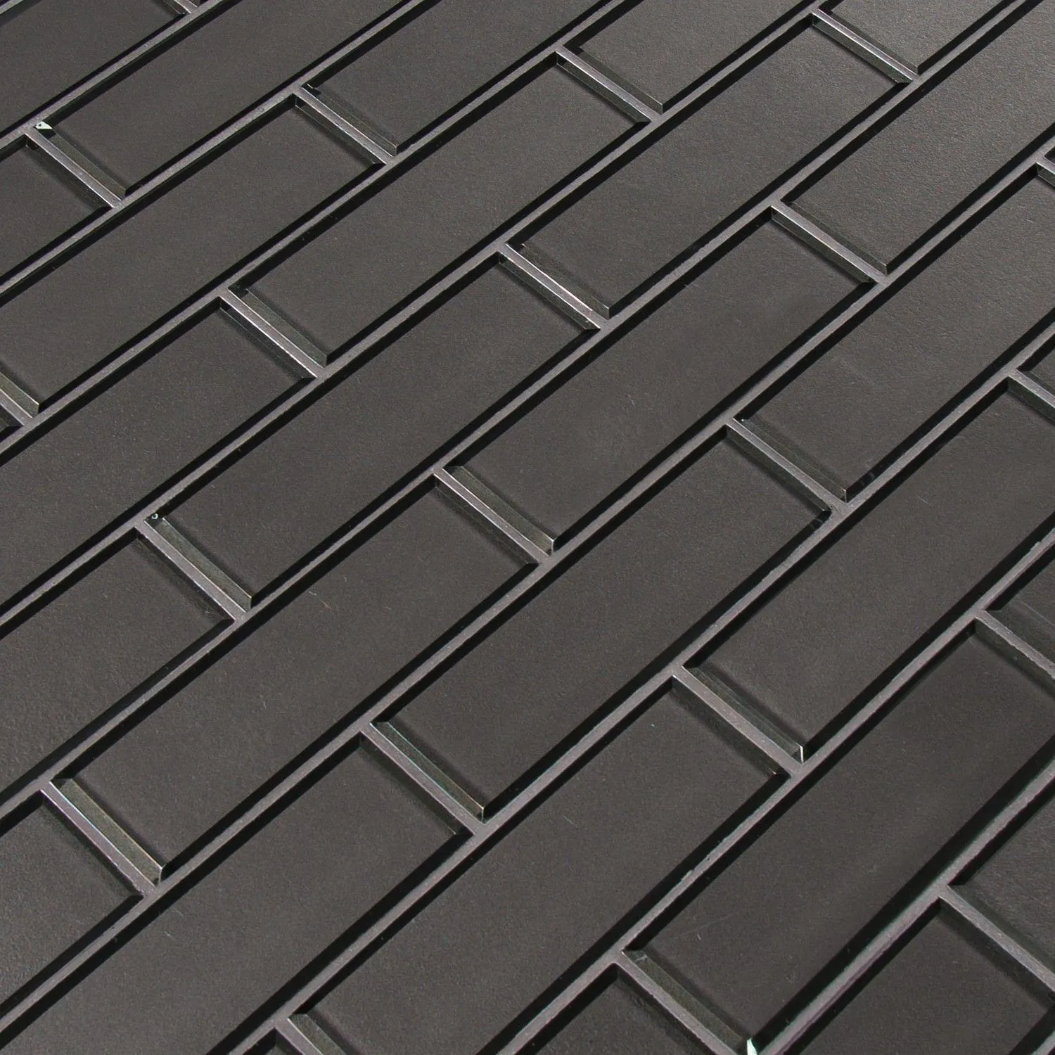 Metallic Gray-Dark Glossy 11-1/2" x 11-1/2" SMOT-GLSST-MEGRBE8MM MSI Surfaces Rectangle Mosaic Tiles