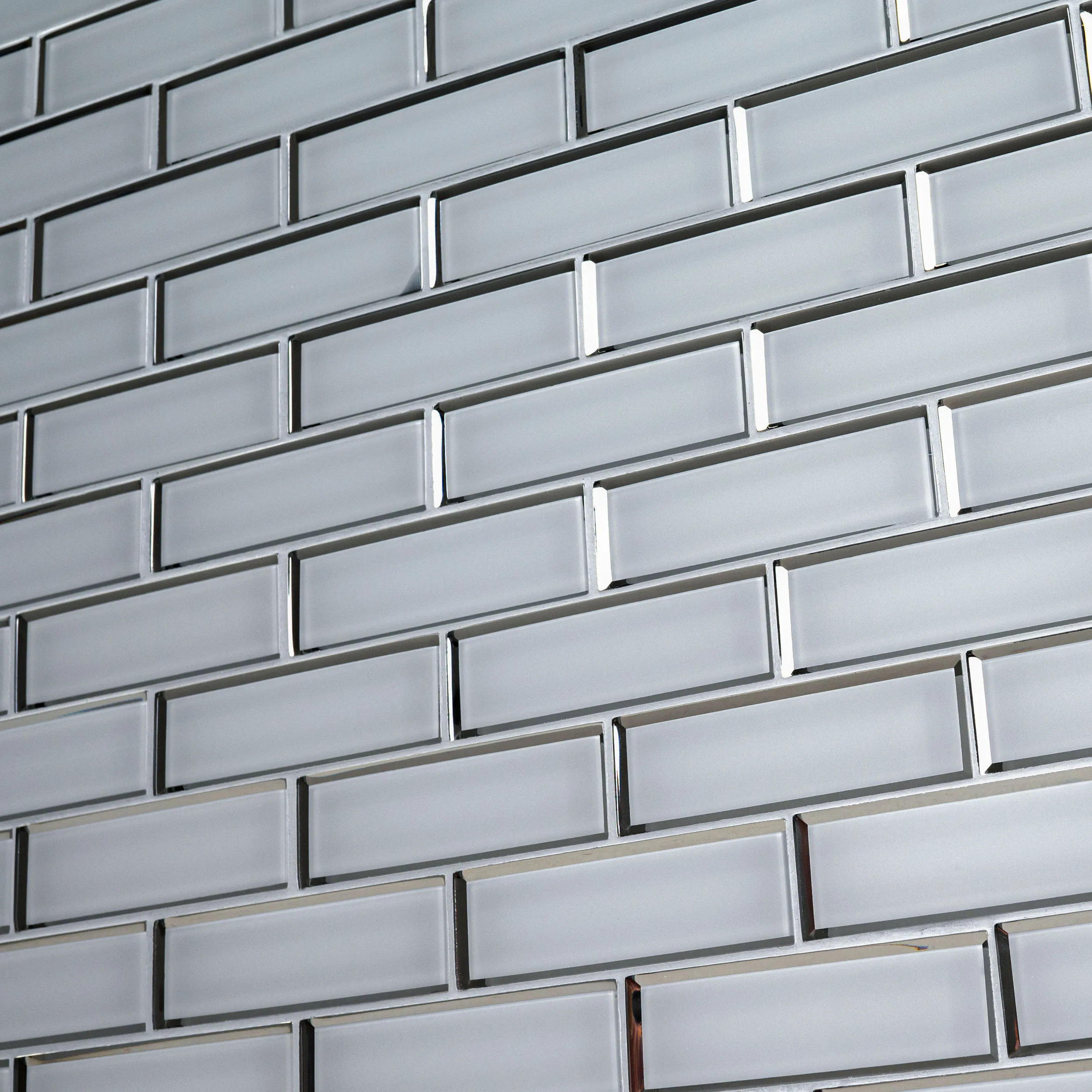 Ice Bevel White-Cool Glossy 11-1/2" x 11-1/2" SMOT-GLSST-ICEBE8MM MSI Surfaces Rectangle Mosaic Tiles