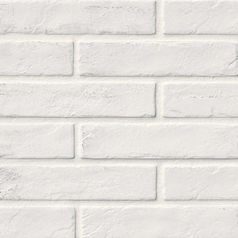 Capella White-Cool Matte 2-1/3" x 10" (NCAPWHIBRI2X10 ) Stone Look Floor Tiles | Floors & Baths Pro's