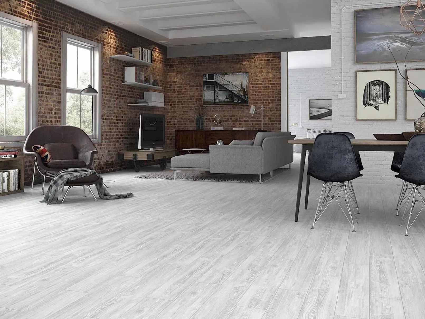 Lakeland Blanco Matte 6" x 36" (LABL636 ) Wood Look Floor Tiles