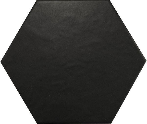 Hexatile Matte Nero 7" x 8" (7.69 sqft/box) (HE20338NN ) Uniform Color Look Floor Tiles | Floors & Baths Pro's