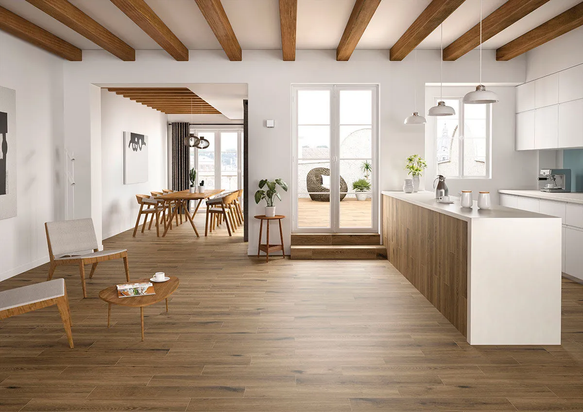 Antoni Matte Cafe 6" x 36" (NANTCAF6X36 ) Wood Look Floor Tiles