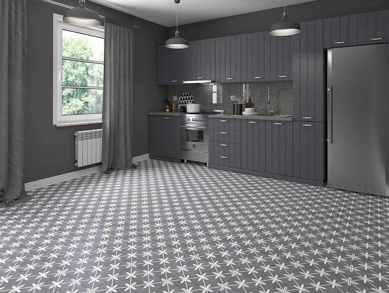 Oxford Grey Matte 13" x 13" (OXGR13 ) Traditional Look Floor Tiles