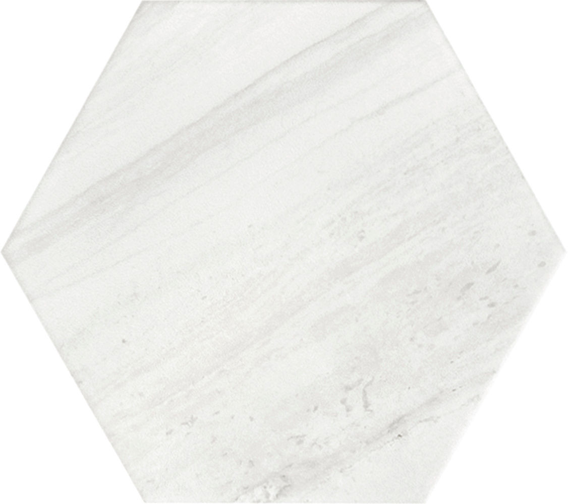 Lithos Hexagon White Matte 4-1/2" x 4" (LIT27971 ) Marble Look Floor Tiles | Floors & Baths Pro's