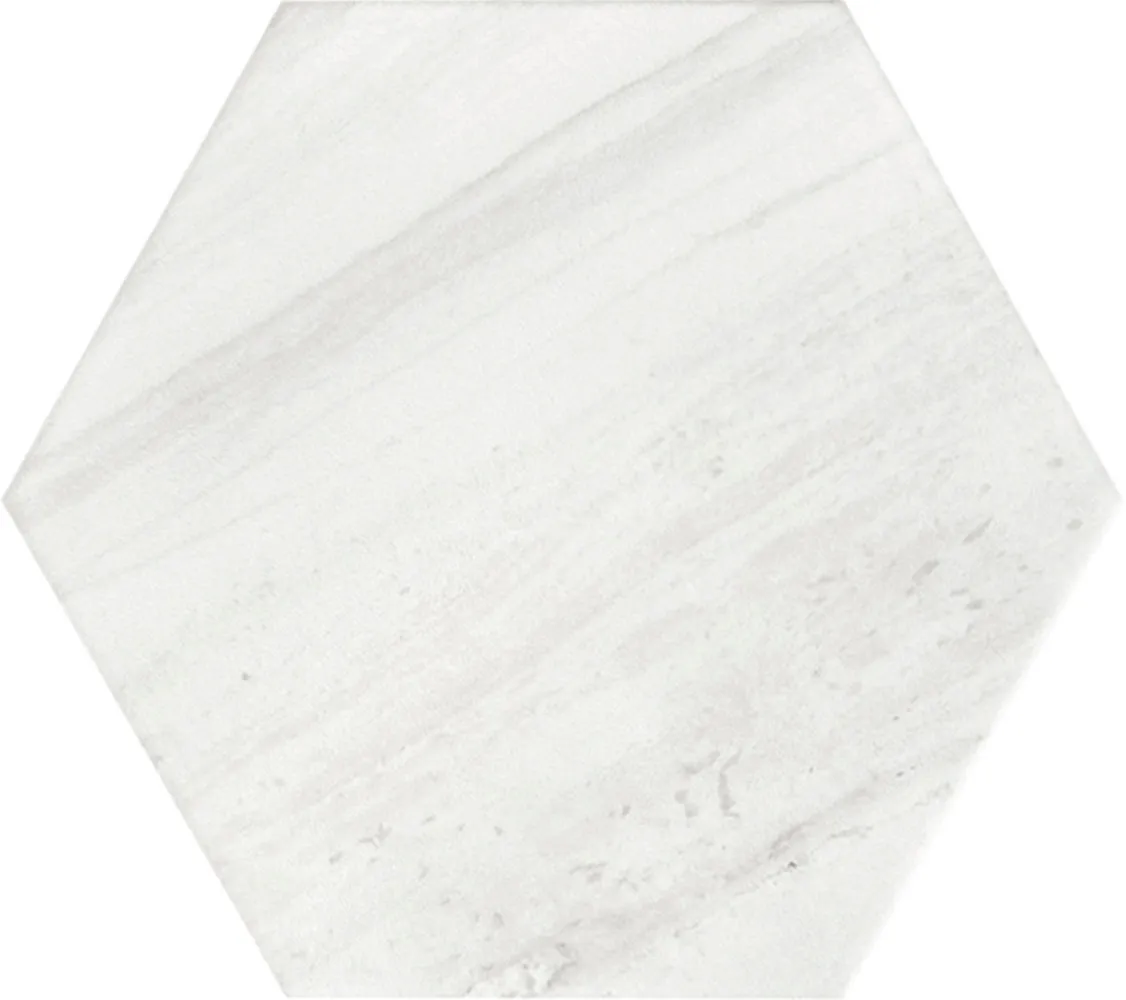 Lithos Hexagon White Matte 4-1/2" x 4" (LIT27971 ) Marble Look Floor Tiles