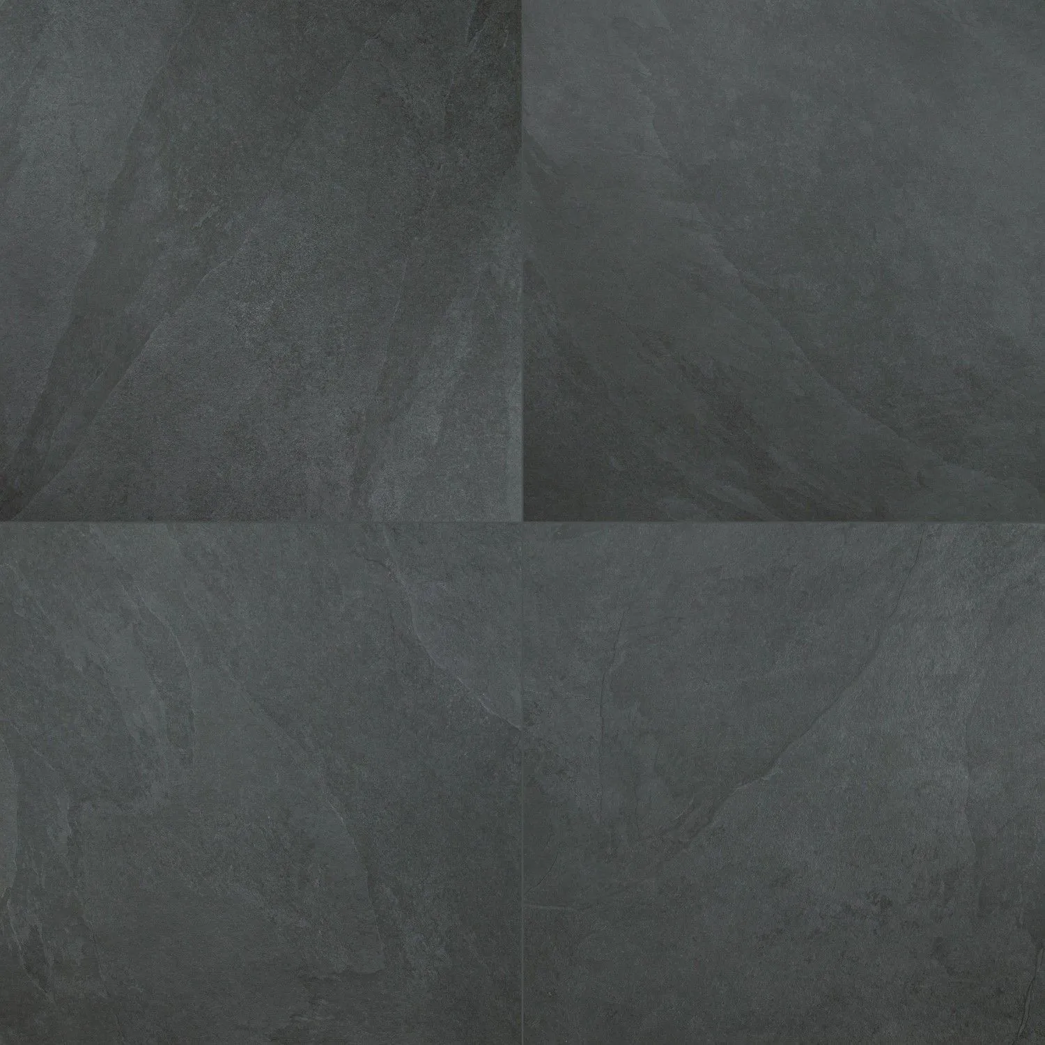 Midnight Montage Black Matte 24" x 24" (NMIDMON2424 ) Stone Look Floor Tiles