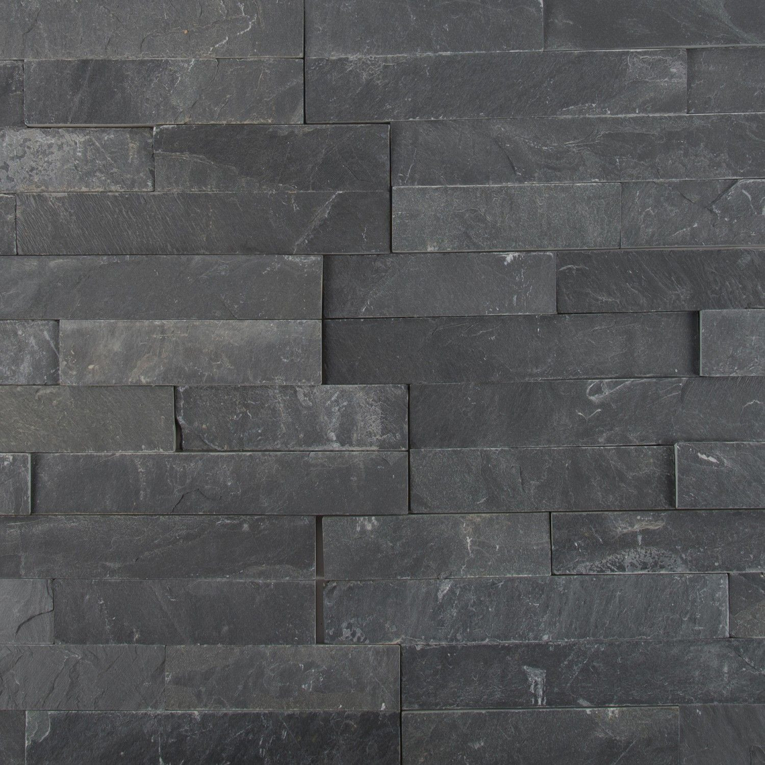 Premium Black Splitface 6" x 24" (LPNLSPREBLK624 ) Stone Wall Tile | Floors & Baths Pro's