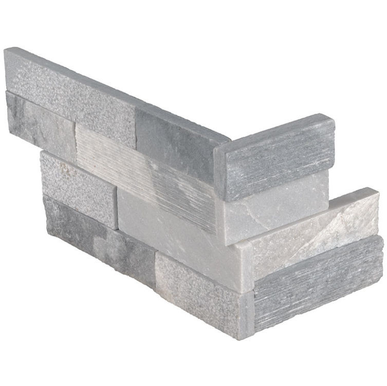 wall tiles RockMount Alaska Gray Splitface Corner 6" x 18" (LPNLMALAGRY618COR ) Brick Wall Tile | Floors & Baths Pro's