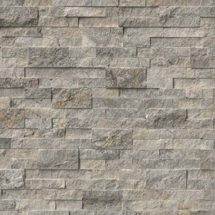 wall tiles RockMount Silver Travertine Splitface 6" x 24" (LPNLTSIL624 ) Brick Wall Tile | Floors & Baths Pro's