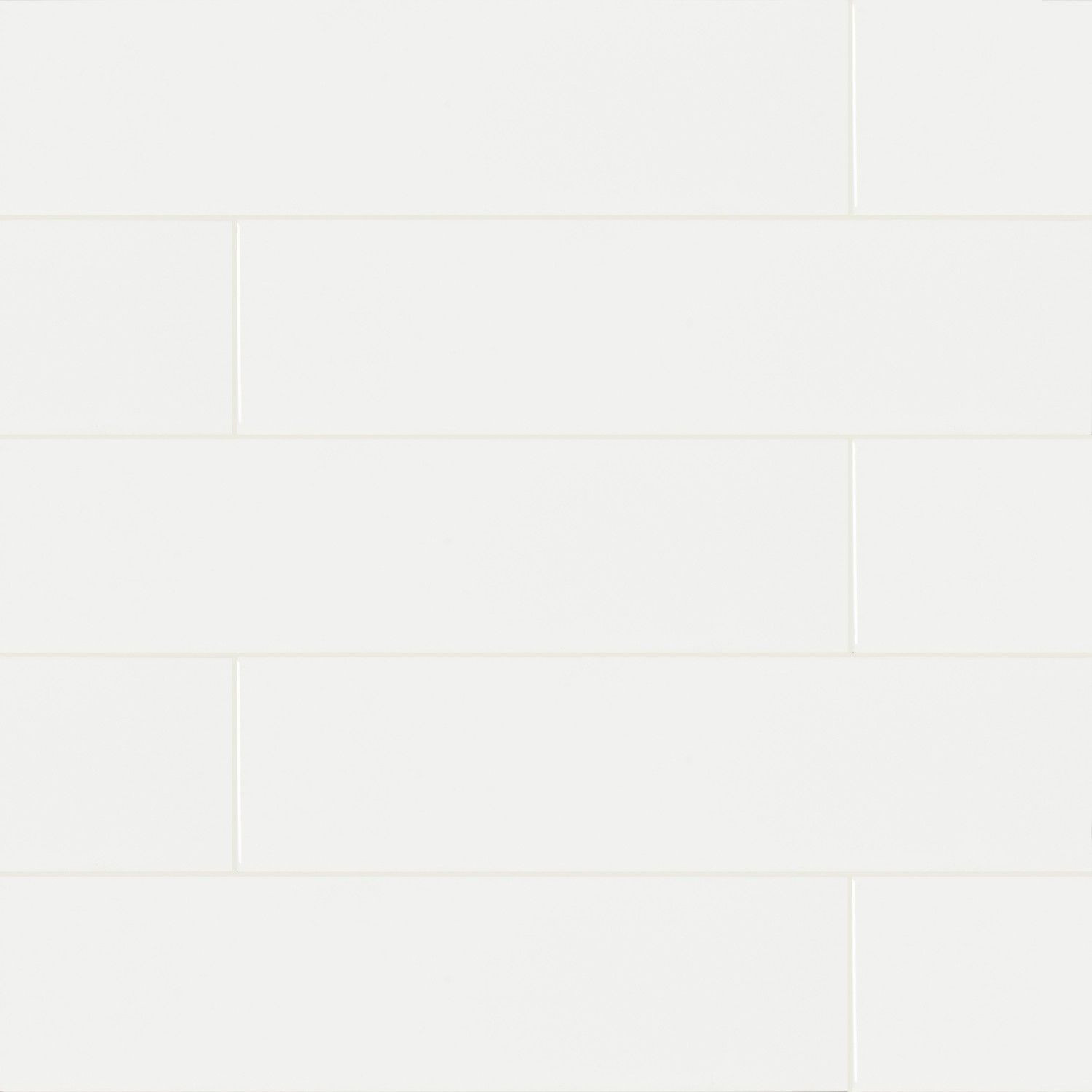 Whisper White-Cool Glossy 4" x 16" (NWHIGLO4X16-N ) Uniform Color Wall Tile | Floors & Baths Pro's