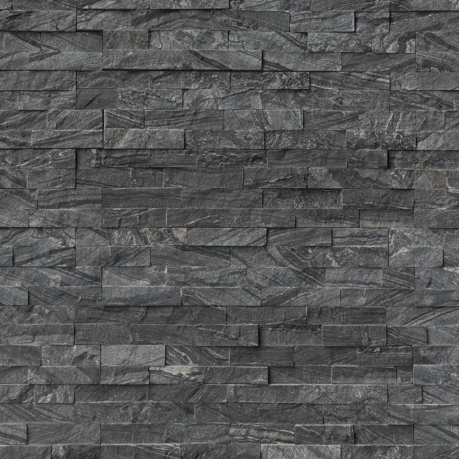 Glacial Black Splitface 6" x 24" (LPNLMGLABLK624 ) Stone Wall Tile | Floors & Baths Pro's