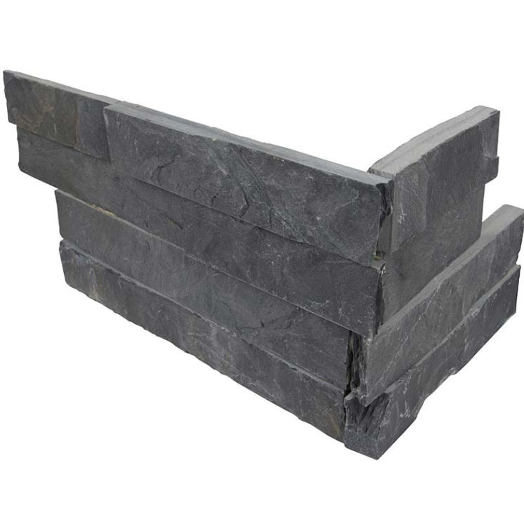 wall tiles RockMount Premium Black Splitface Corner 6" x 18" (LPNLSPREBLK618COR ) Brick Wall Tile | Floors & Baths Pro's