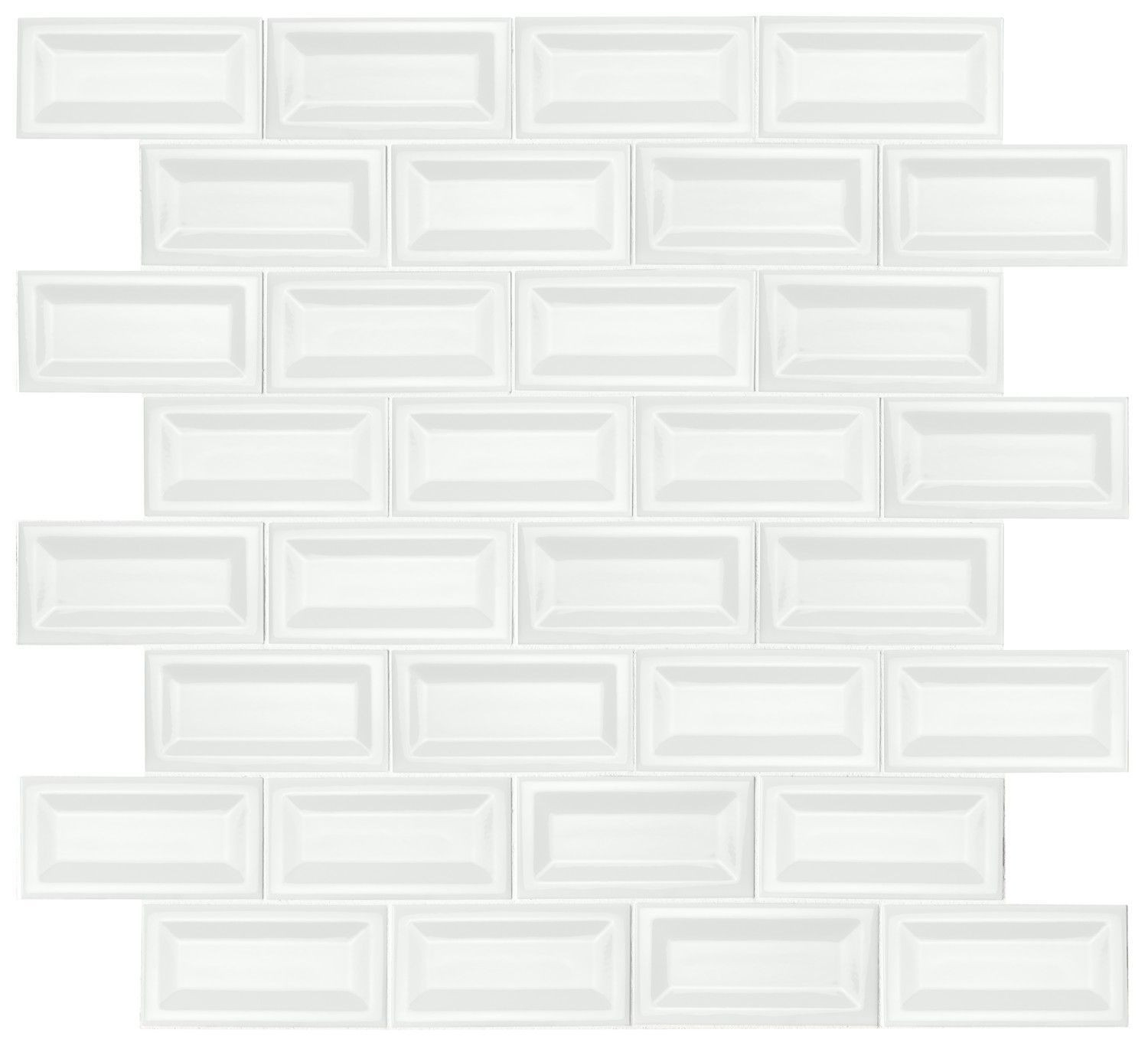 wall tiles Whisper Inverted Bevel White-Cool Glossy 3" x 6" (NWHIGLO3X6INVBEV-N ) Uniform Color Wall Tile | Floors & Baths Pro's