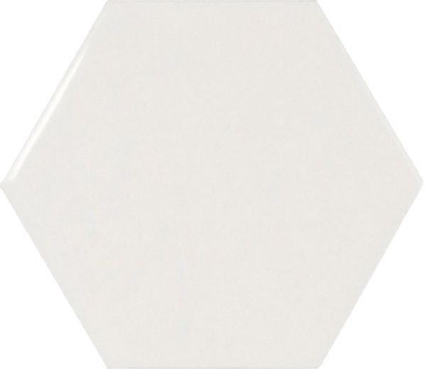 wall tiles Scale Hexagon White Polished 4" x 5" (HE21911 ) Uniform Color Wall Tile | Floors & Baths Pro's