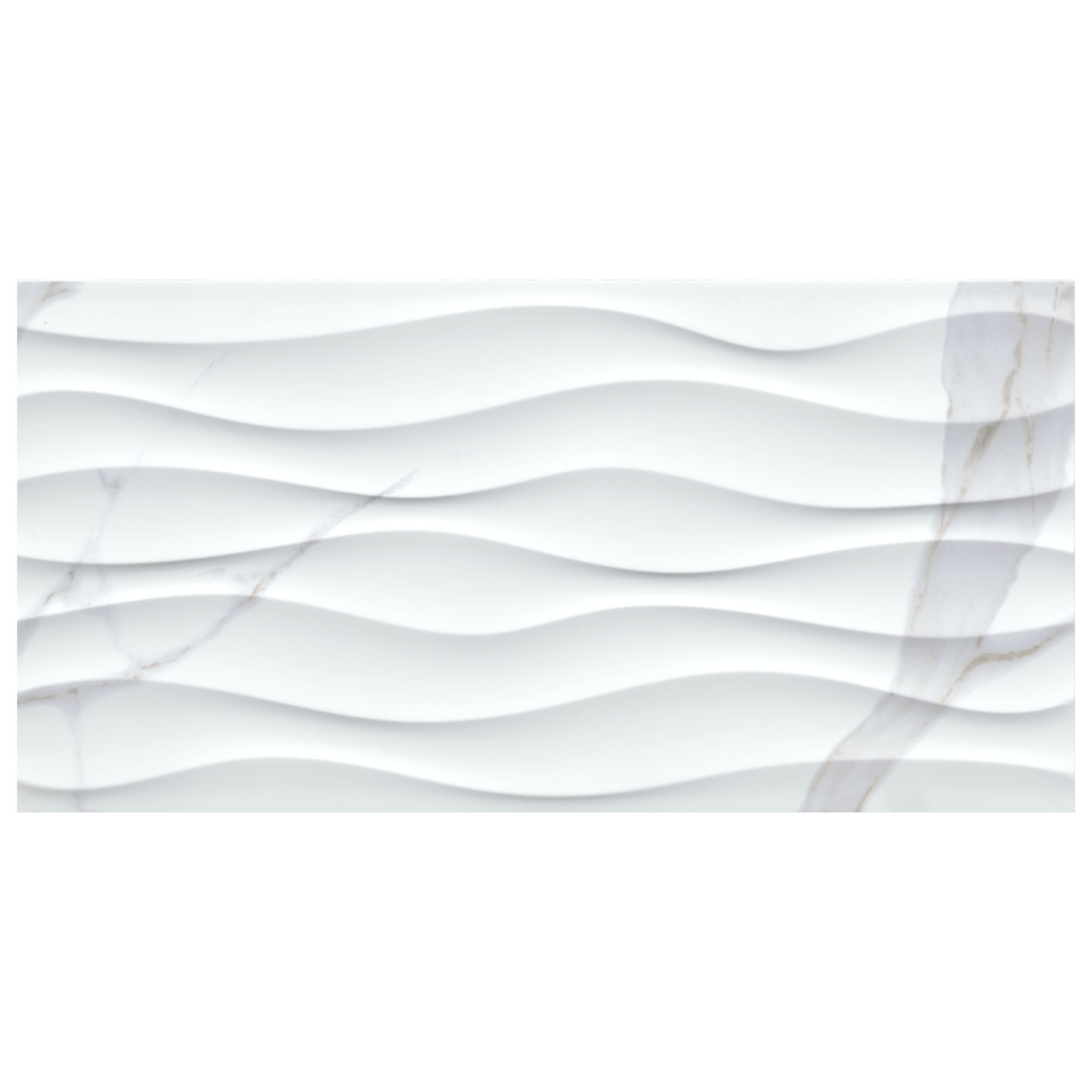 Dymo Statuary Wavy White-Cool Glossy 12" x 24" (NDYMSTAWAVWHI1224G-N ) Marble Wall Tile | Floors & Baths Pro's