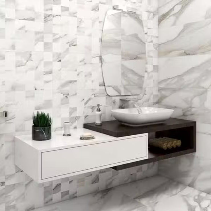 wall tiles Apuan Decor White Glossy 13" x 26" (5638210D20 ) Marble Wall Tile | Floors & Baths Pro's