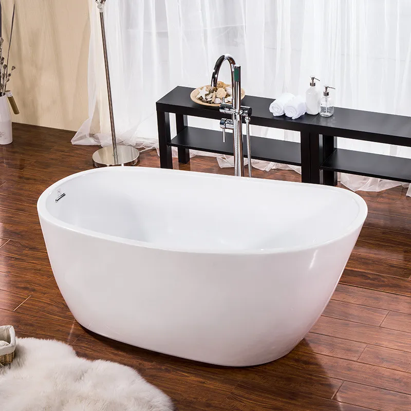 63" Freestanding Acrylic Bathtub in White