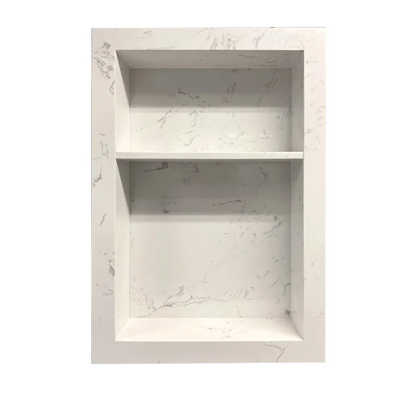 16" Quartz Stone Shelf Recessed Mount Niche (White)