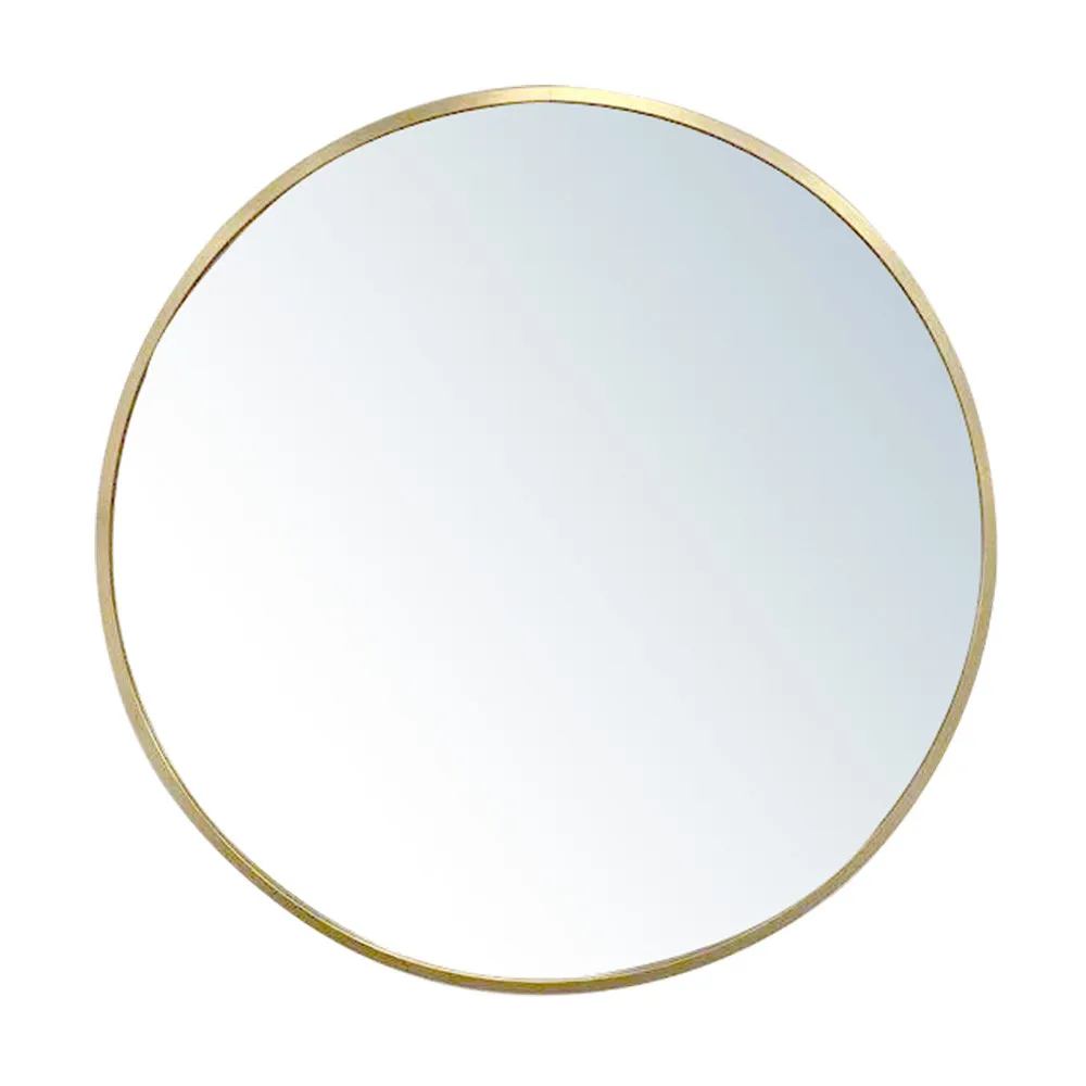 Aluminum Circle Thick Full-framed Mirror in Gold