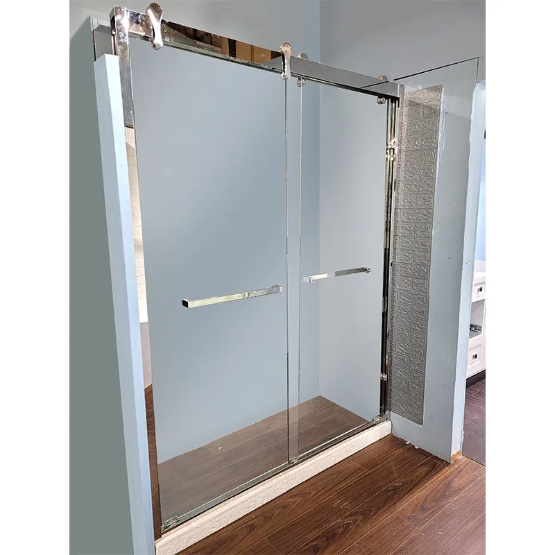 48" x 72" Framed Chromed Sliding Shower Glass