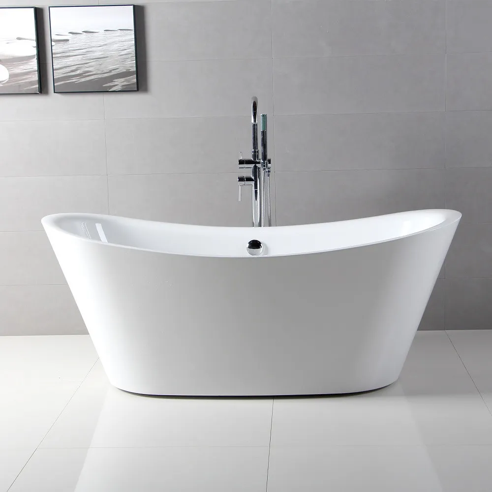 67" Freestanding Acrylic Bathtub in White