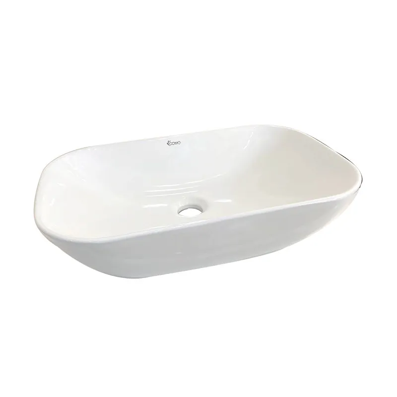 20" COMO Rectangular Ceramic Vessel Bathroom Sink White